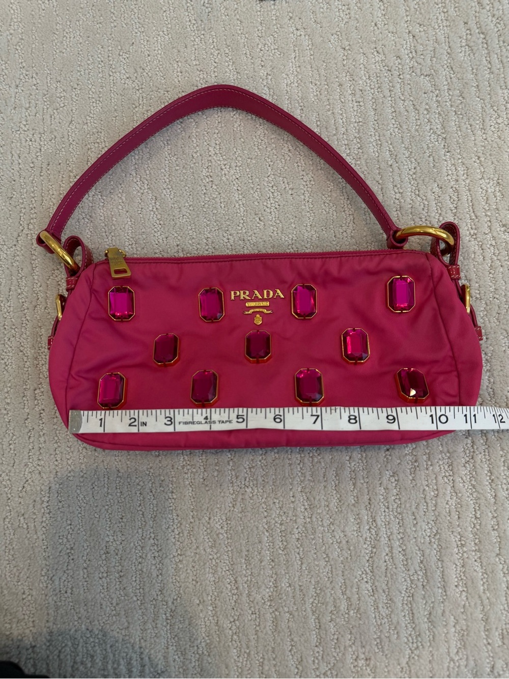 Prada Tessuto nylon jeweled crystal y2k shoulder bag - Picture 14 of 17